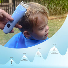 CALMING CLIPPER STEP-UP blade close-up highlighting smooth, gentle cutting action