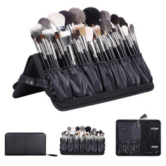 Camdeez Rownyeon front closed view showing sleek black PU leather and zipper for protection