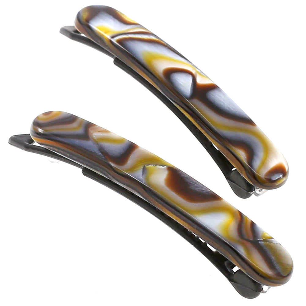 Camila Paris front view of barrette showing elegant onyx finish and secure hold