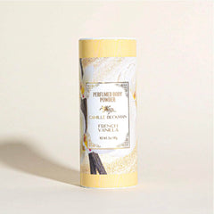 Camille Beckman powder pouring from open top, demonstrates easy application