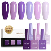 CANNI front view of six purple bottles showing shade variety and accurate selection