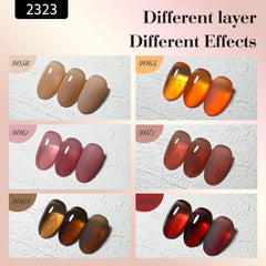 CANNI cured nails under LED lamp demonstrating glossy, durable jelly shine