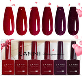 CANNI six-piece burgundy kit front packaging showcasing all bottles and benefit visibility