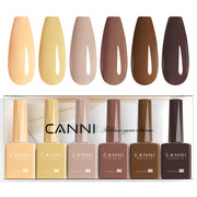 CANNI front packaging showing six dark brown gel bottles for easy selection and storage