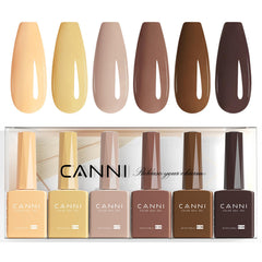 CANNI front packaging showing six dark brown gel bottles for easy selection and storage