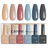 CANNI front packaging showing six fall gel shades and brand