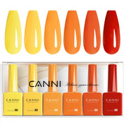 CANNI front packaging showing six autumn gel colors and neat box presentation
