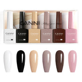 CANNI front packaging of six fall gel polishes showing color bottles and branding for easy selection
