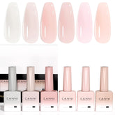 CANNI front packaging showing six neutral milky white gels, easy shade selection