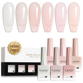 CANNI front packaging showing six nude pink jelly gel bottles for quick shade choice