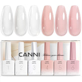 CANNI front row showing six milky pink bottles and easy shade selection