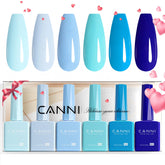 CANNI front packaging showing six navy blue gel bottles and attractive gift box