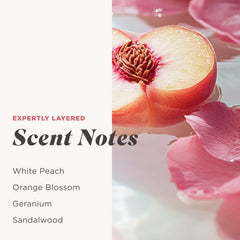 Caress bottle label ingredient panel highlighting hyaluronic acid benefit