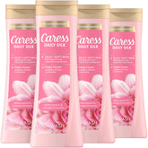 Caress front label showing scent and benefits for an inviting first impression