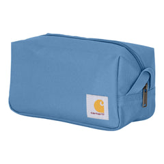 Carhartt travel kit front view in workwear blue showing durable silhouette and tidy appearance