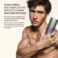 Carolina Herrera hand spraying cologne onto wrist for fresh daytime confidence