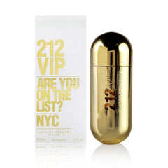 Carolina Herrera 212 VIP front bottle photo showing sleek design and instant glamour