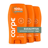 Carpe front packaging showing eucalyptus scent and 3-pack benefit