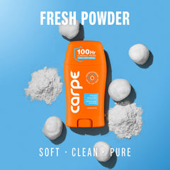 Carpe lotion texture close-up highlighting quick-dry, non-sticky formula
