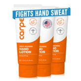 Carpe front packaging showing eucalyptus hand lotion and dry-hands benefit