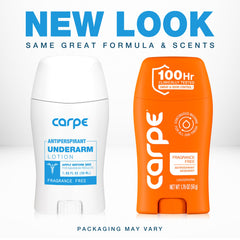 Carpe lotion texture closeup demonstrating smooth, quick-drying application benefit