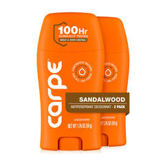 Carpe sandalwood front packaging showing product and fragrance