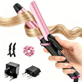 Casavok front view of the travel curling iron showing compact design and portability