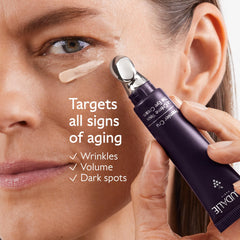 Caudalie metal applicator close-up providing cooling depuffing tool