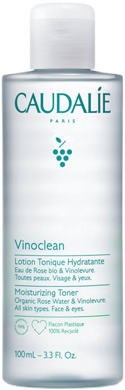 Caudalie Vinoclean front packaging showing clean label and bottle benefit