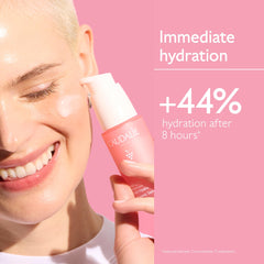 Caudalie applied to face demonstrating quick absorption and plumping
