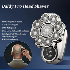 CBDYWVR close-up of 9D floating heads highlighting contour-following shave comfort