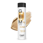 Celeb Luxury front packaging showing cognac quartz color and bottle benefit