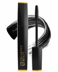 Cellmetics mascara front tube showing sleek packaging and easy-grip design benefit