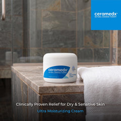 Ceramedx close-up texture of rich cream demonstrating deep moisture
