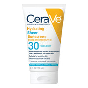CeraVe front packaging showing SPF 30 and lightweight protection benefits