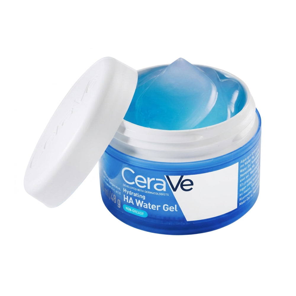 CeraVe front packaging showing water gel and size for quick identification and benefit