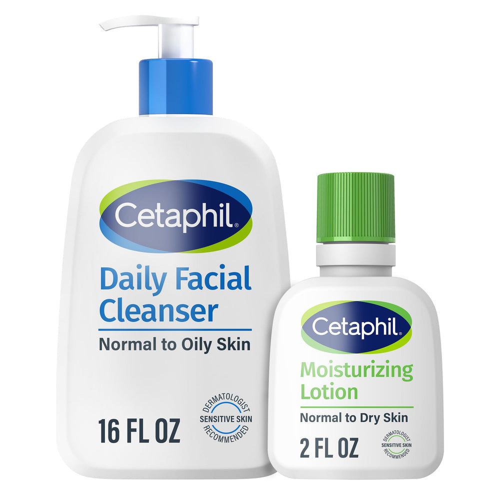 Cetaphil cleanser front pump showing easy dispensing and clean design benefit