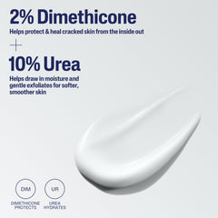 Cetaphil ingredient label highlighting dimethicone and urea benefits