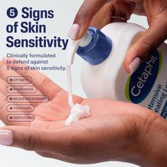 Cetaphil dispensing lotion showing smooth texture and fast absorption