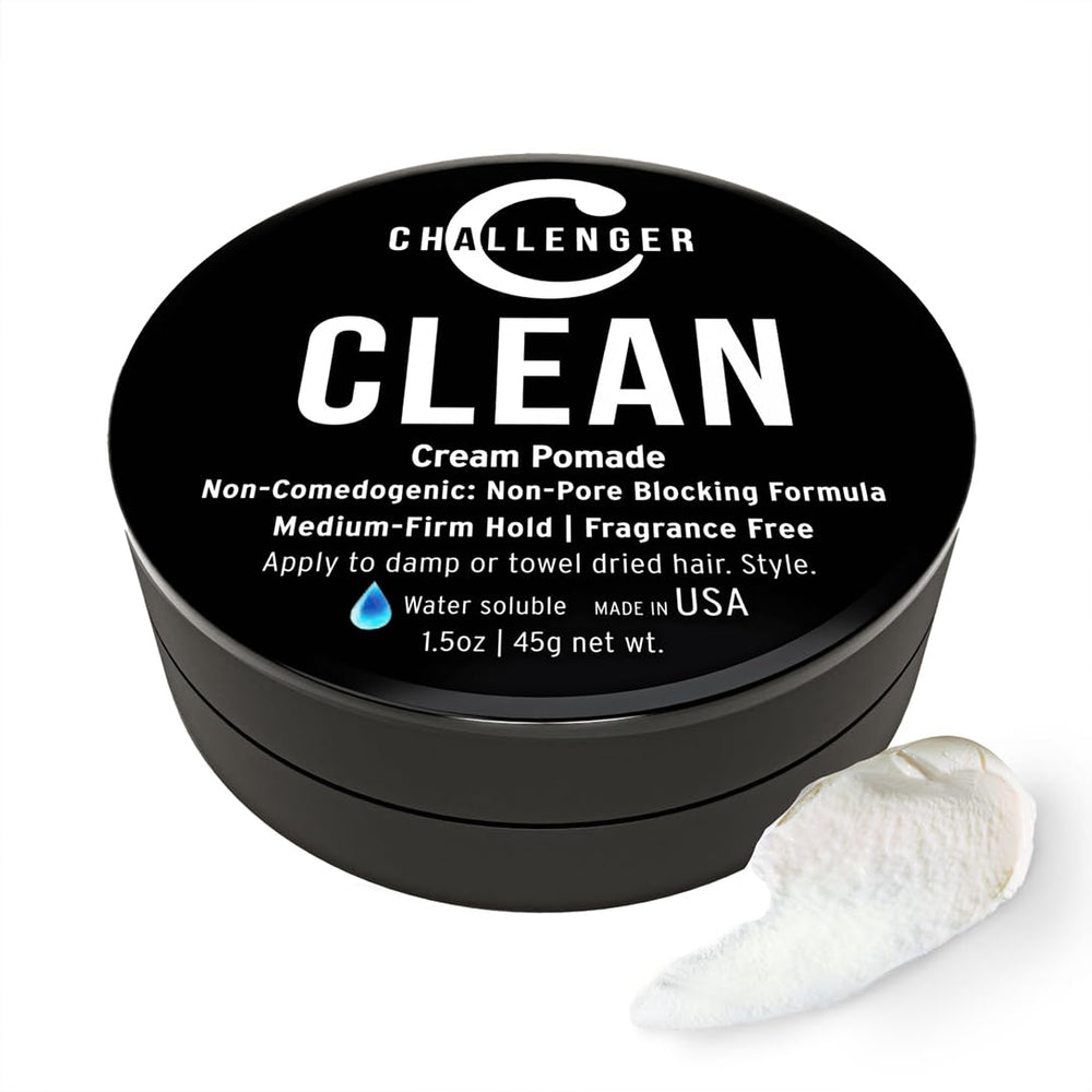 Challenger front jar view showing clean branding and travel size benefit