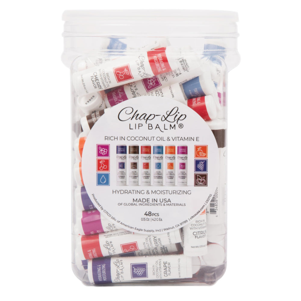 Chap-Lip front packaging showing assortment and brand hydration