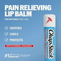 Three-set ChapStick Classic in a bag and pocket for on-the-go soothing benefit