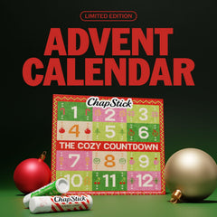 ChapStick open box display with twelve flavored lip balms visible for daily surprises
