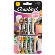 ChapStick front packaging with colorful ice cream and s’mores designs showing gift-ready appeal