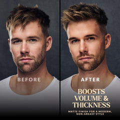 Charlemagne mist texture in hand showcasing natural grip and volume