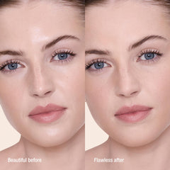 Charlotte Tilbury compact displayed with refill highlighting sustainability and convenience