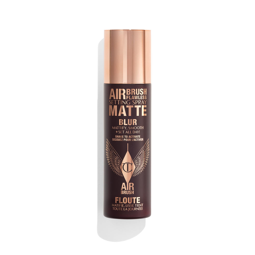 Charlotte Tilbury front bottle view showing sleek packaging and easy use benefit
