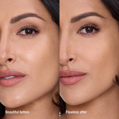 Charlotte Tilbury compact beside refill illustrating refillable convenience benefit