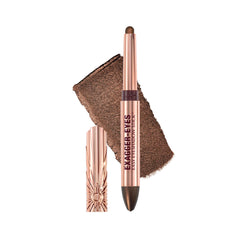 Charlotte Tilbury front view of eyeshadow stick showing product and sleek design benefits fast application