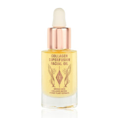 Charlotte Tilbury face oil front packaging showing bottle and cap for luxury presentation